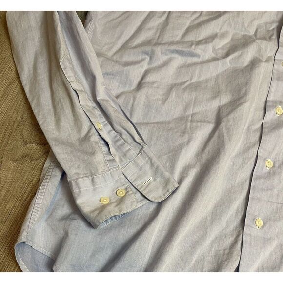 Lauren Ralph Lauren Men's 16.5 34/35 Blue Cotton Button Up Dress Shirt - Picture 4 of 7